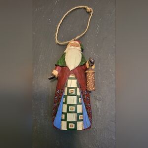 Vintage 2002 Jim Shore Santa Claus Figurine Christmas Ornament With Lantern